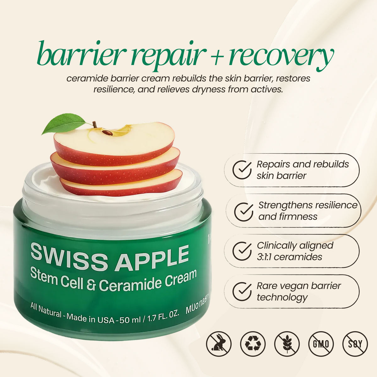 Swiss Apple Stem Cell & Ceramide Cream – Mudita Earth Swiss Apple Stem Cell & Ceramide Cream – Mudita Earth